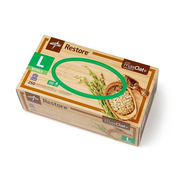 Gloves Exam Restore Powder-Free Nitrile Latex-Free Large White 2500/Ca